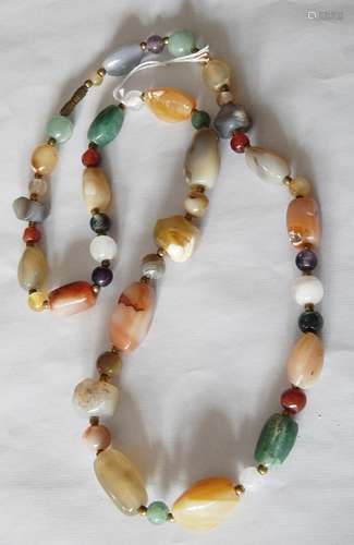 Necklace with agates,lengt