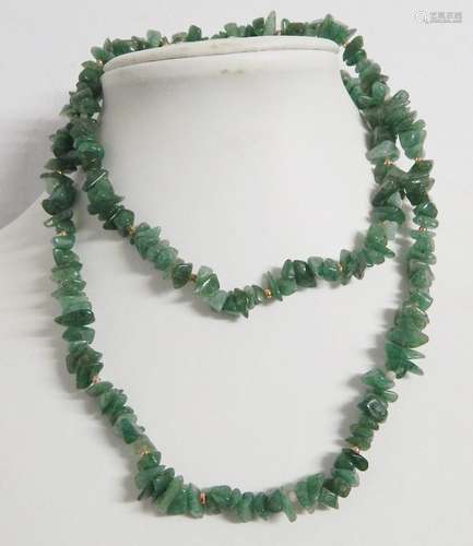 Necklace with green agates