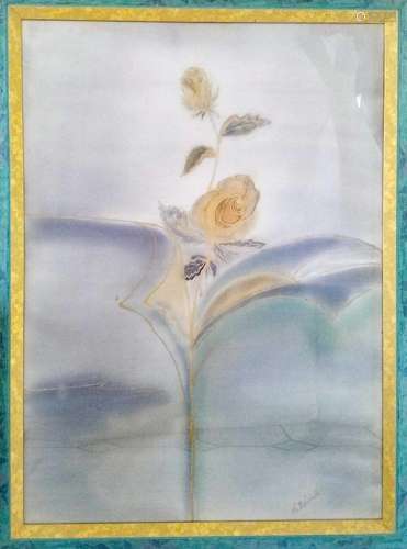 "Yellow Roses",lithograph