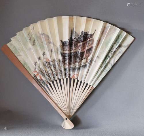 Fan with characters,modern