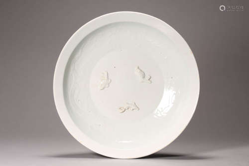 White Glaze Carps Plate