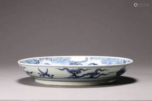 Blue and White Dragon Bowl