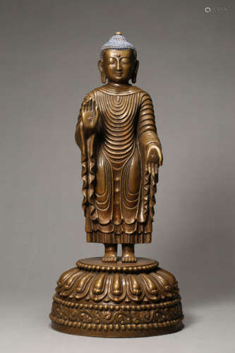 Copper Alloy Figure of Shakyamuni