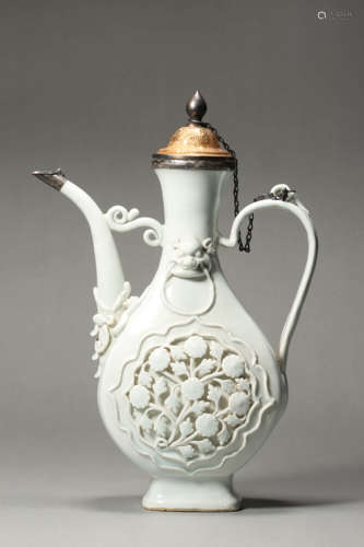 Silver Coating Hutian Kiln Floral Ewer