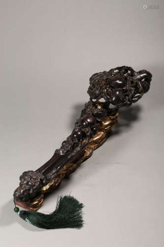 Sandalwood Ruyi Scepter Ornament