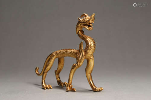 Gilt-Bronze Dragon Ornament