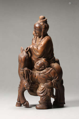 Carved Bamboo Figure Ornament