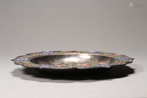 Enamel Filigree Barbed-Rim Plate