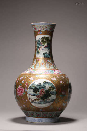 Falangcai Glaze Flower Bottle Vase