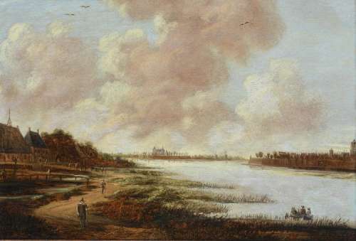 JAN MEERHOUT (DUTCH 1627 - 1677), RIVER LANDSCAPE WITH A VIE...
