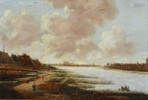 JAN MEERHOUT (DUTCH 1627 - 1677), RIVER LANDSCAPE WITH A VIE...