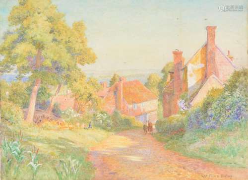 WALTER FOLLEN BISHOP (BRITISH 1856-1936), COUNTRY LANE LINED...