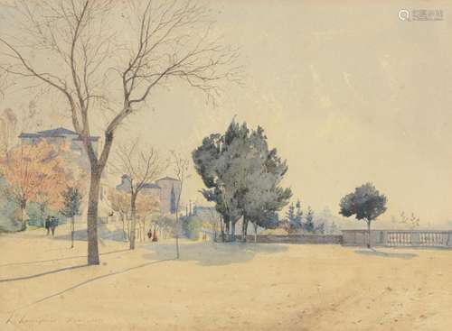 HENRI JOSEPH HARPGINIES (FRENCH 1819-1916), VILLA BORGHESE, ...