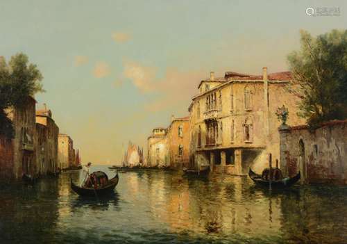 λ ANTOINE BOUVARD (FRENCH 1870-1956), VENETIAN CANAL WITH A ...