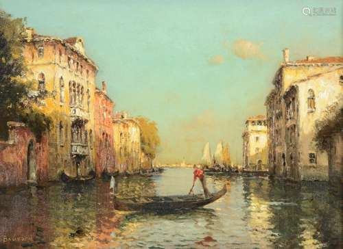 λ ANTOINE BOUVARD (FRENCH 1870-1956), OFF THE GRAND CANAL; R...