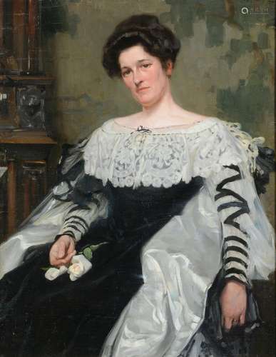 ALEXANDER MANN (SCOTTISH 1853-1908), PORTRAIT OF A LADY SEAT...