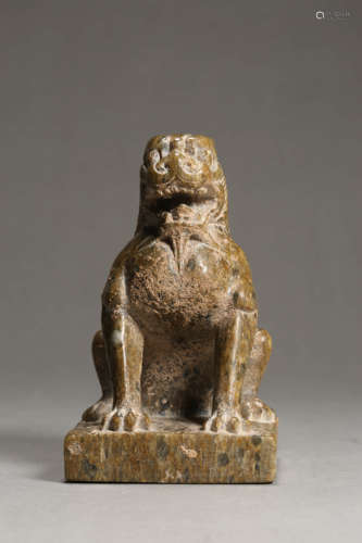 Carved Stone Lion Statue