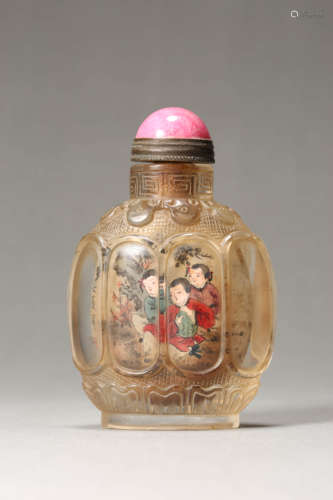 Inside-Painted Glassware Boys Playing Snuff Bottle