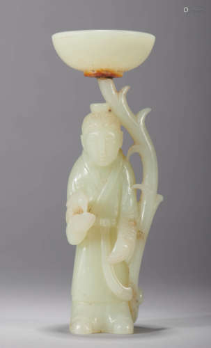 White Jade Figural Lamp