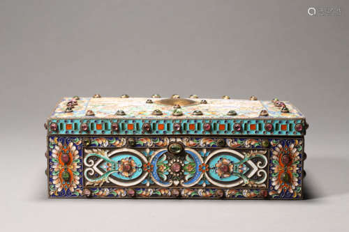 Embellished Kaktus Rectangular Box and Cover