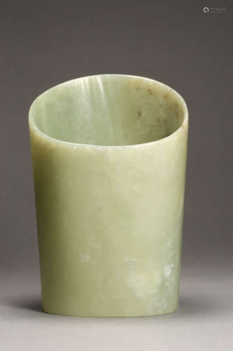 Hongshan Culture Carved Jade Horse-Hoof Tube