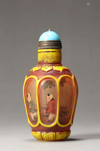 Inside-Painted Glassware Figure Snuff Bottle