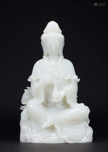 A hetian jade statue of Avalokitesvara