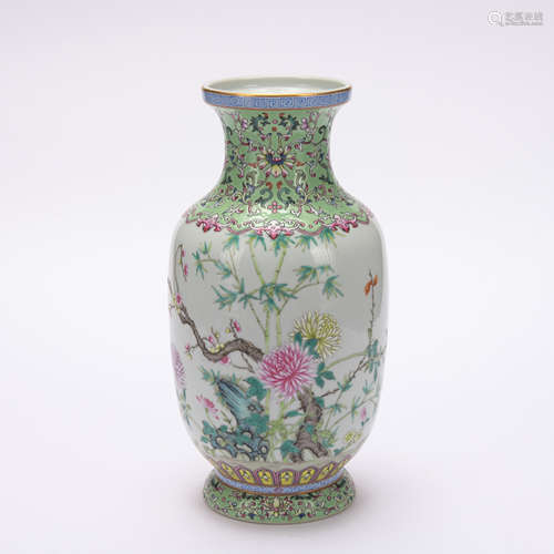 A famille-rose 'floral' vase