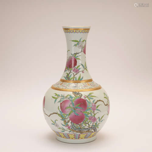 A famille-rose 'peach' vase