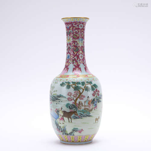 A famille-rose 'figure' vase