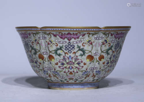 A famille-rose winding stem pattern 'floral' bowl,Guang xu M...