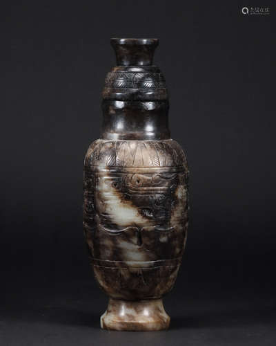 A hetian jade 'beast' vase