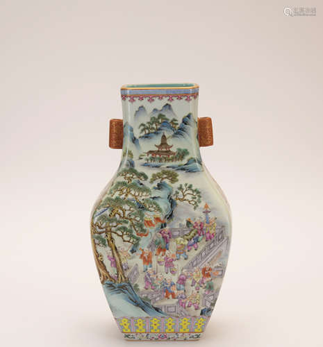 A famille-rose 'figure' vase