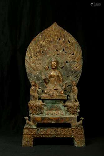 Antique Gilt Bronze Buddha Statue