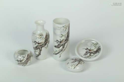 A Set of Five Porcelain Ornaments