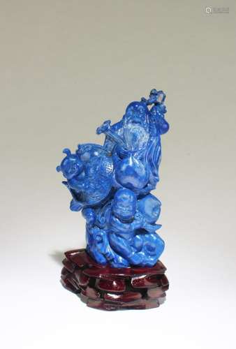 ANTIQUE CARVED LAPIS FIGURINE