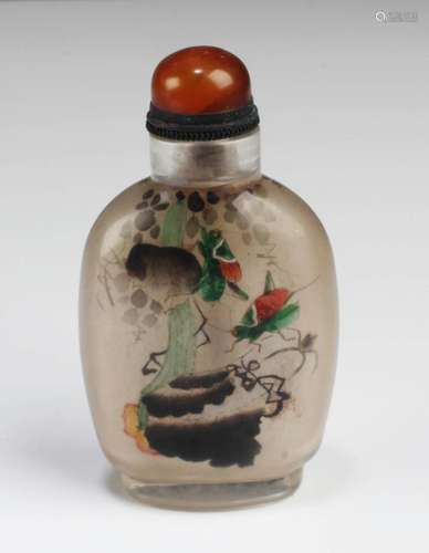 CHINESE PEKING CRYSTAL GLASS SNUFF BOTTLE