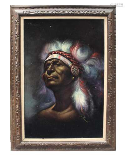 A FRAMED OIL PAINTING