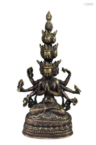 ANTIQUE GILT BRONZE BUDDHA STATUE