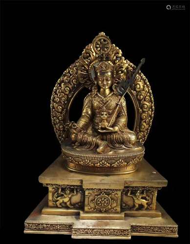 A GILT BRONZE BODHISATTVA STATUE