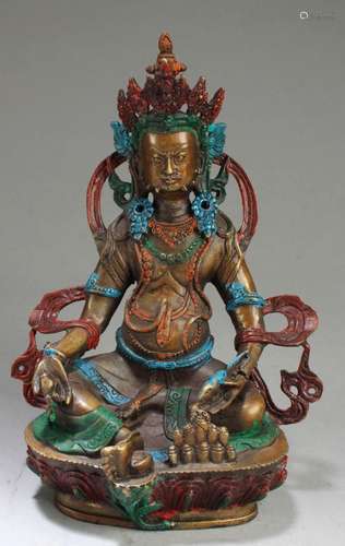 CHINESE TIBETAN BRONZE BODHISATTVA STATUE