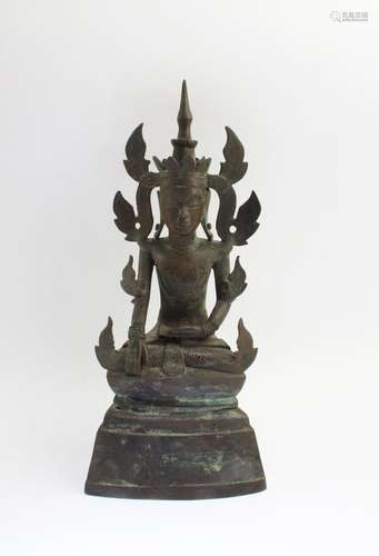 ANTIQUE 15TH CENTURY BRONZE BODHISATTVA STATUE