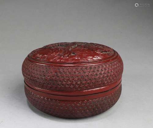 CHINESE CINNABAR LACQUER CONTAINER