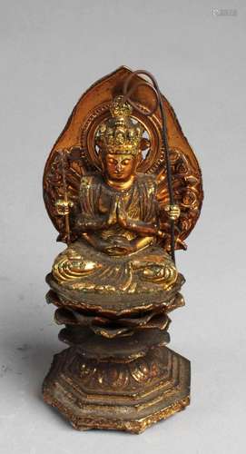 CHINESE GILT BRONZE BODHISATTVA STATUE