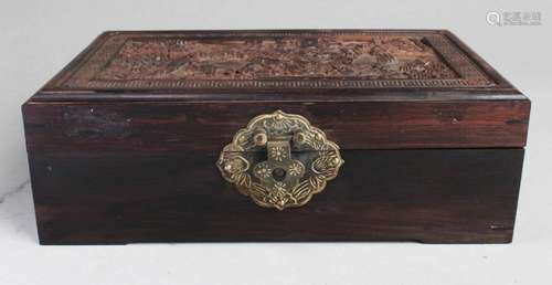 CHINESE HARDWOOD RECTANGULAR BOX