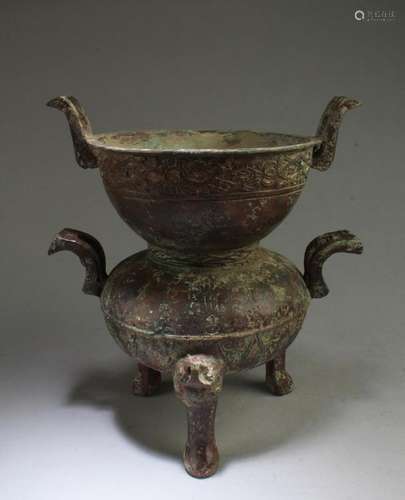 A BRONZE INCENSE BURNER