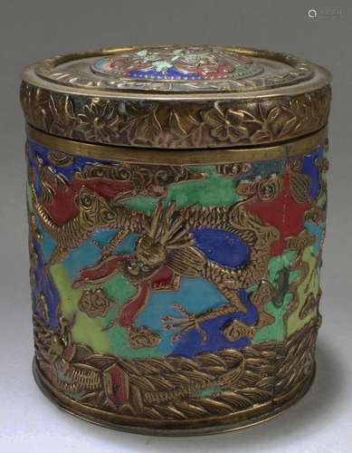 ANTIQUE CHINESE ROUND CONTAINER