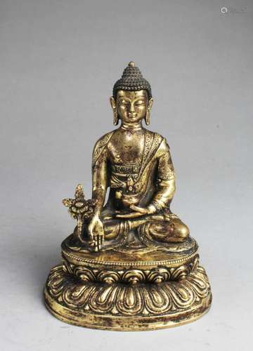 CHNESE GILT BRONZE BUDDHA STATUE