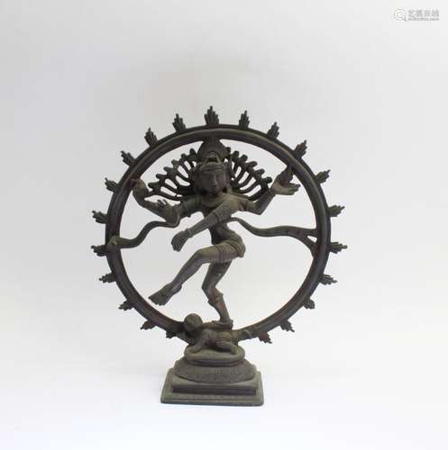 ANTIQUE BRONZE HINDU GOD SHIVA AS NATARAJA STATUE