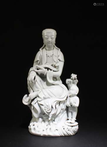 CHINESE BLANC DE CHINESE BODHISATTVA STATUE